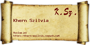 Khern Szilvia névjegykártya